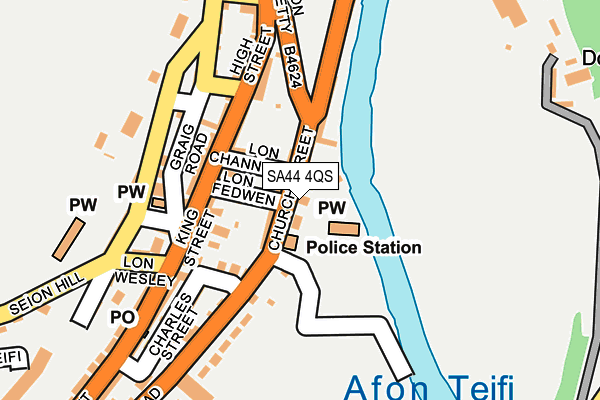 SA44 4QS map - OS OpenMap – Local (Ordnance Survey)