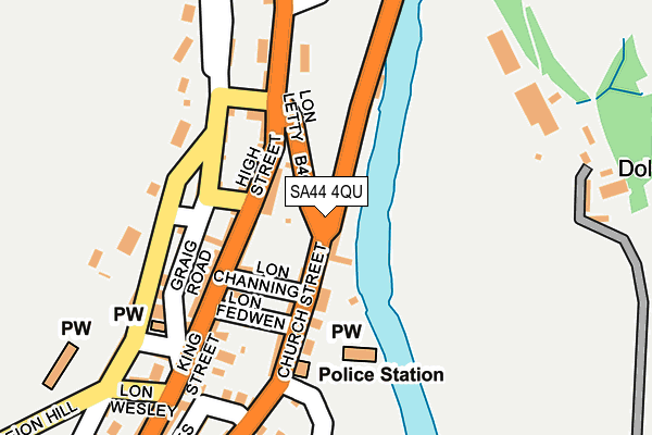 SA44 4QU map - OS OpenMap – Local (Ordnance Survey)