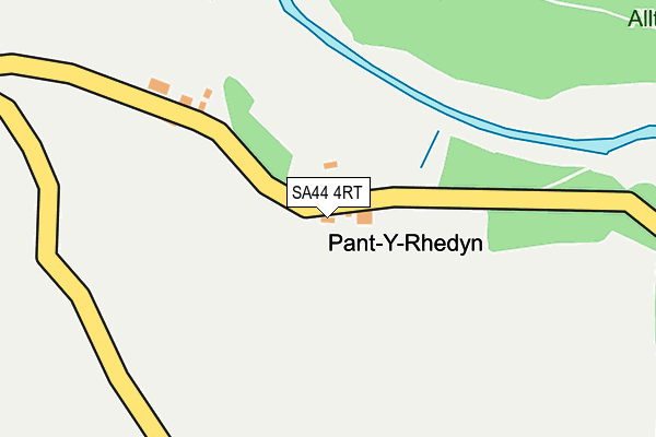 SA44 4RT map - OS OpenMap – Local (Ordnance Survey)