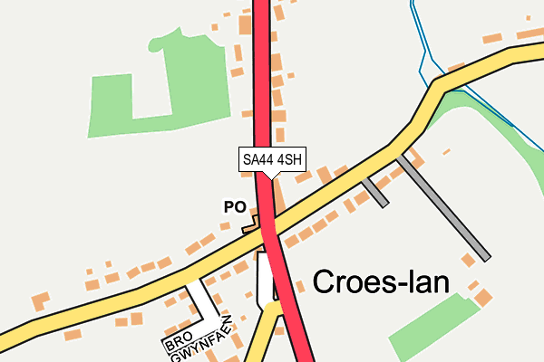SA44 4SH map - OS OpenMap – Local (Ordnance Survey)