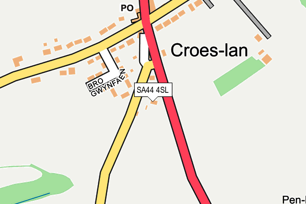 SA44 4SL map - OS OpenMap – Local (Ordnance Survey)