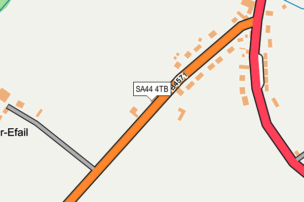 SA44 4TB map - OS OpenMap – Local (Ordnance Survey)