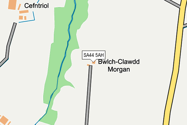 SA44 5AH map - OS OpenMap – Local (Ordnance Survey)