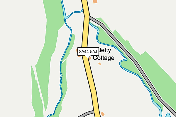 SA44 5AJ map - OS OpenMap – Local (Ordnance Survey)