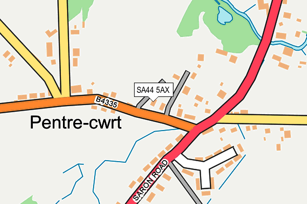 SA44 5AX map - OS OpenMap – Local (Ordnance Survey)