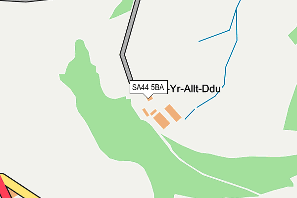 SA44 5BA map - OS OpenMap – Local (Ordnance Survey)