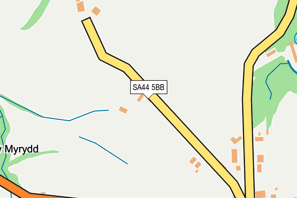 SA44 5BB map - OS OpenMap – Local (Ordnance Survey)