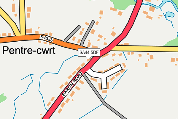 SA44 5DF map - OS OpenMap – Local (Ordnance Survey)