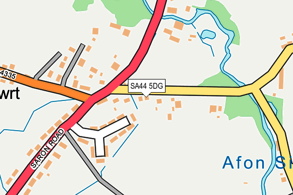 SA44 5DG map - OS OpenMap – Local (Ordnance Survey)
