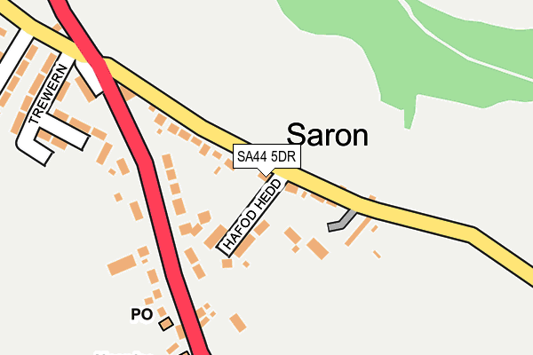 SA44 5DR map - OS OpenMap – Local (Ordnance Survey)
