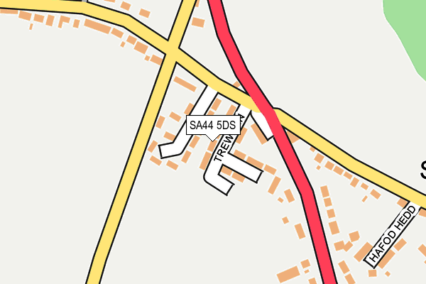SA44 5DS map - OS OpenMap – Local (Ordnance Survey)