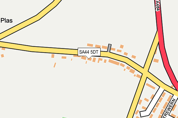 SA44 5DT map - OS OpenMap – Local (Ordnance Survey)