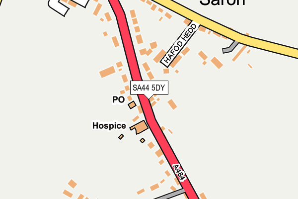 SA44 5DY map - OS OpenMap – Local (Ordnance Survey)