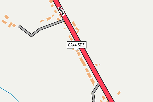SA44 5DZ map - OS OpenMap – Local (Ordnance Survey)