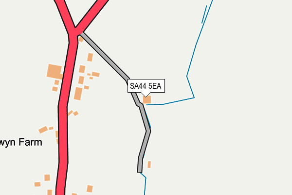 SA44 5EA map - OS OpenMap – Local (Ordnance Survey)