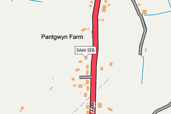 SA44 5EB map - OS OpenMap – Local (Ordnance Survey)