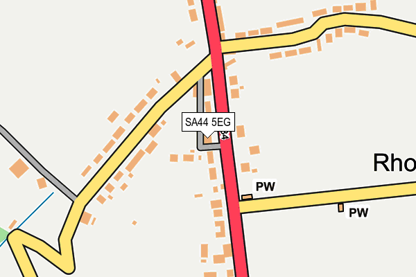 SA44 5EG map - OS OpenMap – Local (Ordnance Survey)