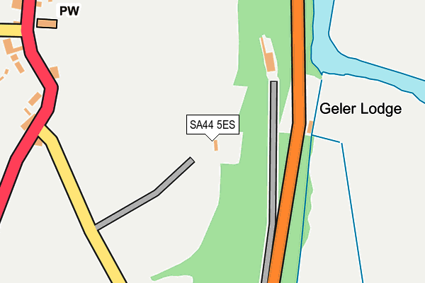 SA44 5ES map - OS OpenMap – Local (Ordnance Survey)
