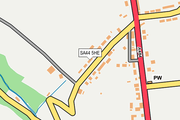 SA44 5HE map - OS OpenMap – Local (Ordnance Survey)