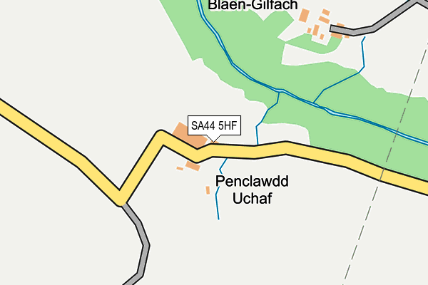 SA44 5HF map - OS OpenMap – Local (Ordnance Survey)