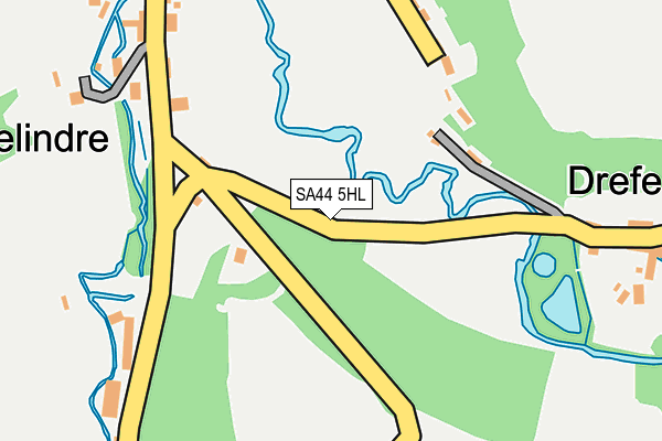 SA44 5HL map - OS OpenMap – Local (Ordnance Survey)