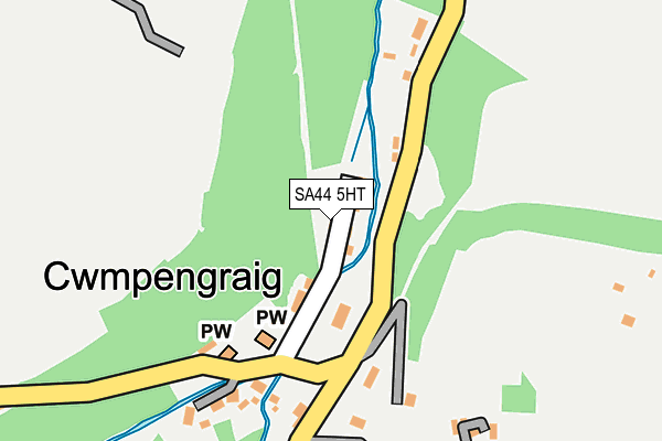 SA44 5HT map - OS OpenMap – Local (Ordnance Survey)