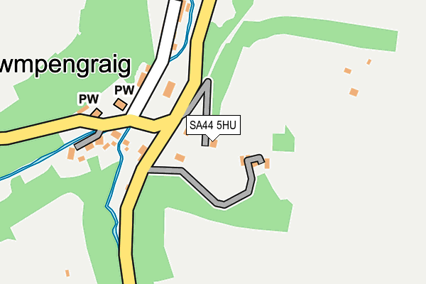 SA44 5HU map - OS OpenMap – Local (Ordnance Survey)