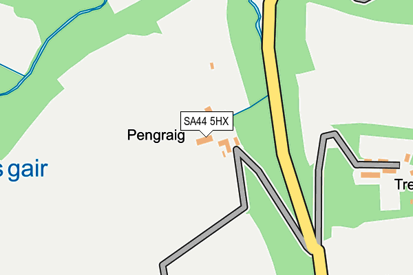 SA44 5HX map - OS OpenMap – Local (Ordnance Survey)