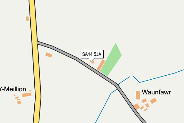 SA44 5JA map - OS OpenMap – Local (Ordnance Survey)