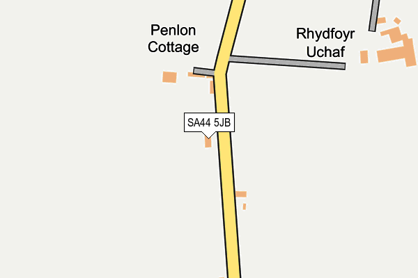 SA44 5JB map - OS OpenMap – Local (Ordnance Survey)