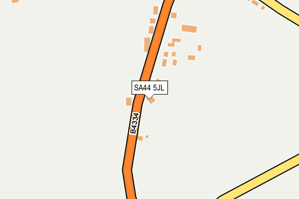 SA44 5JL map - OS OpenMap – Local (Ordnance Survey)