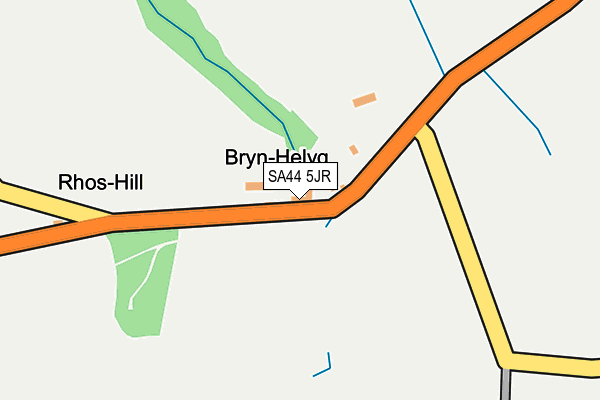 SA44 5JR map - OS OpenMap – Local (Ordnance Survey)