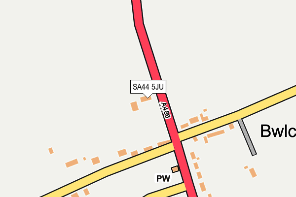 SA44 5JU map - OS OpenMap – Local (Ordnance Survey)