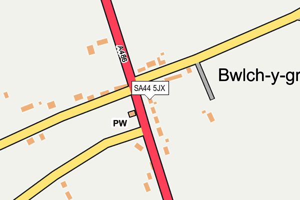 SA44 5JX map - OS OpenMap – Local (Ordnance Survey)