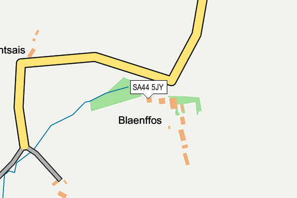 SA44 5JY map - OS OpenMap – Local (Ordnance Survey)
