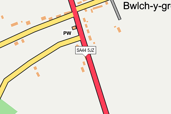 SA44 5JZ map - OS OpenMap – Local (Ordnance Survey)