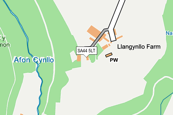 SA44 5LT map - OS OpenMap – Local (Ordnance Survey)