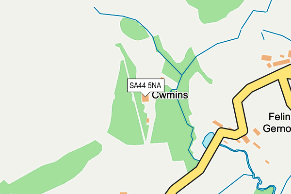 SA44 5NA map - OS OpenMap – Local (Ordnance Survey)