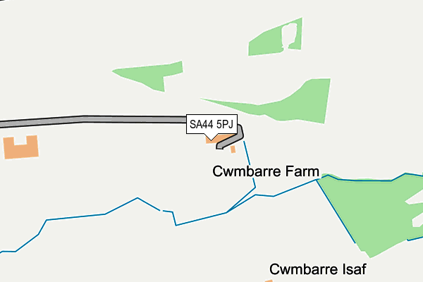 SA44 5PJ map - OS OpenMap – Local (Ordnance Survey)