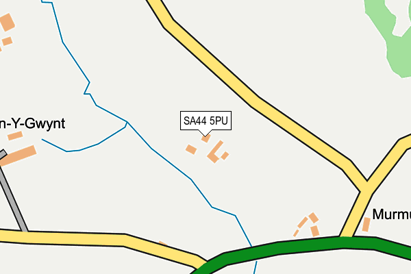 SA44 5PU map - OS OpenMap – Local (Ordnance Survey)