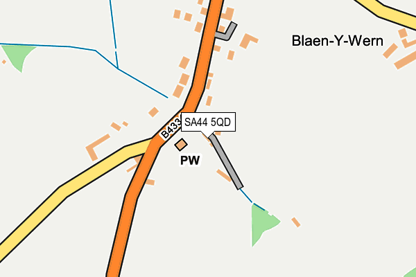 SA44 5QD map - OS OpenMap – Local (Ordnance Survey)