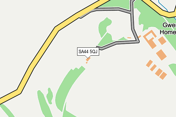 SA44 5QJ map - OS OpenMap – Local (Ordnance Survey)