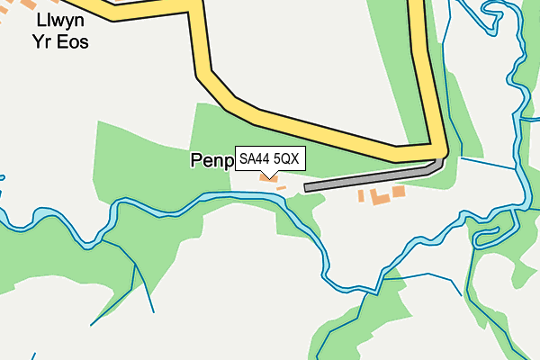 SA44 5QX map - OS OpenMap – Local (Ordnance Survey)