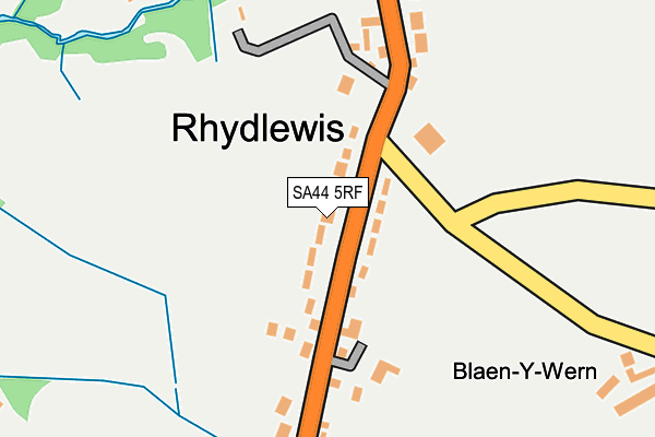 SA44 5RF map - OS OpenMap – Local (Ordnance Survey)