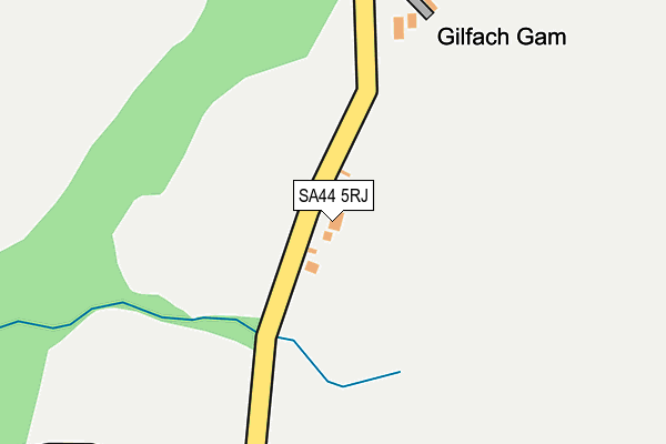 SA44 5RJ map - OS OpenMap – Local (Ordnance Survey)
