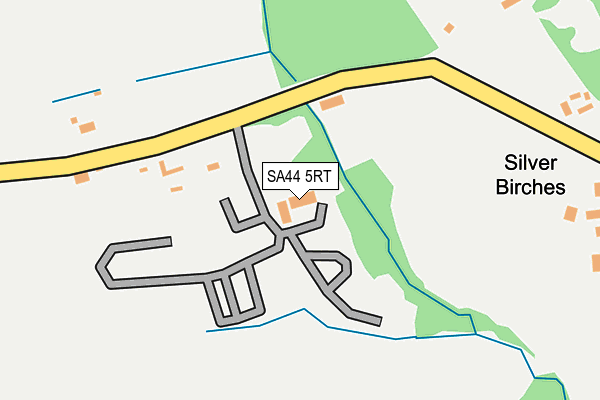 SA44 5RT map - OS OpenMap – Local (Ordnance Survey)