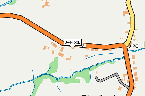 SA44 5SL map - OS OpenMap – Local (Ordnance Survey)