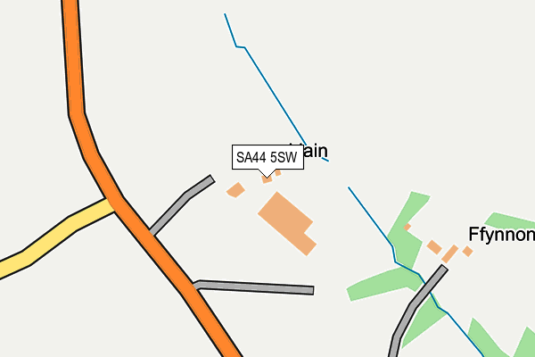 SA44 5SW map - OS OpenMap – Local (Ordnance Survey)