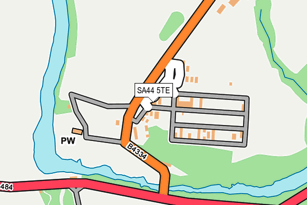 SA44 5TE map - OS OpenMap – Local (Ordnance Survey)