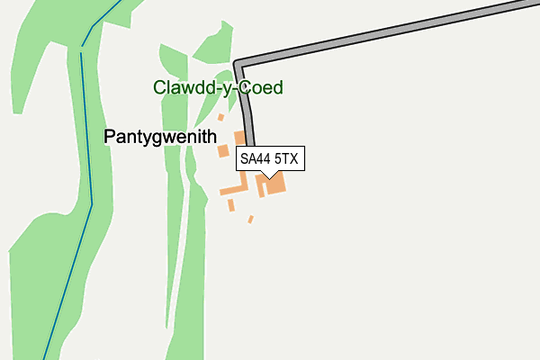 SA44 5TX map - OS OpenMap – Local (Ordnance Survey)